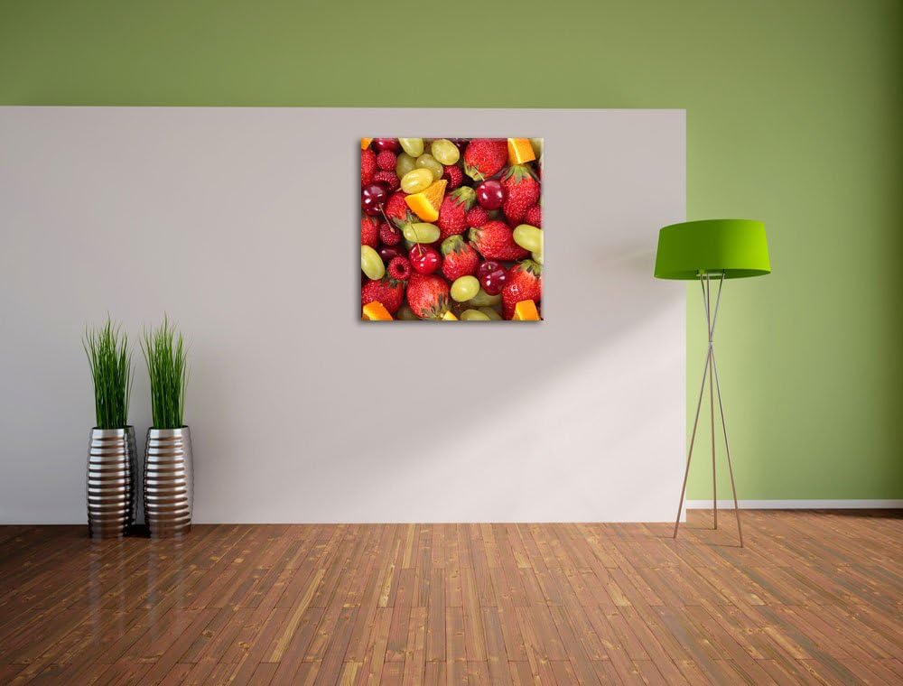 Pixxprint Leckere Früchte, Format: 70x70 auf Leinwand, XXL riesige Bilder fertig gerahmt mit Keilrah
