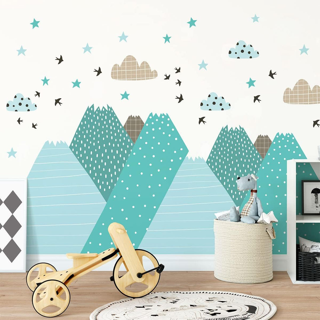 Wandsticker Kinder Deko Babyzimmer Wandsticker Kinder Wandsticker skandinavische Berge Jessika H80 x