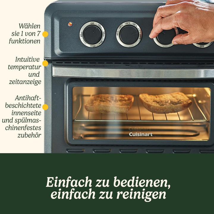 Cuisinart Air Fryer Minibackofen, 7-in-1 Funktion: Heissluftfritteuse, Backofen, Grill, Toaster, War