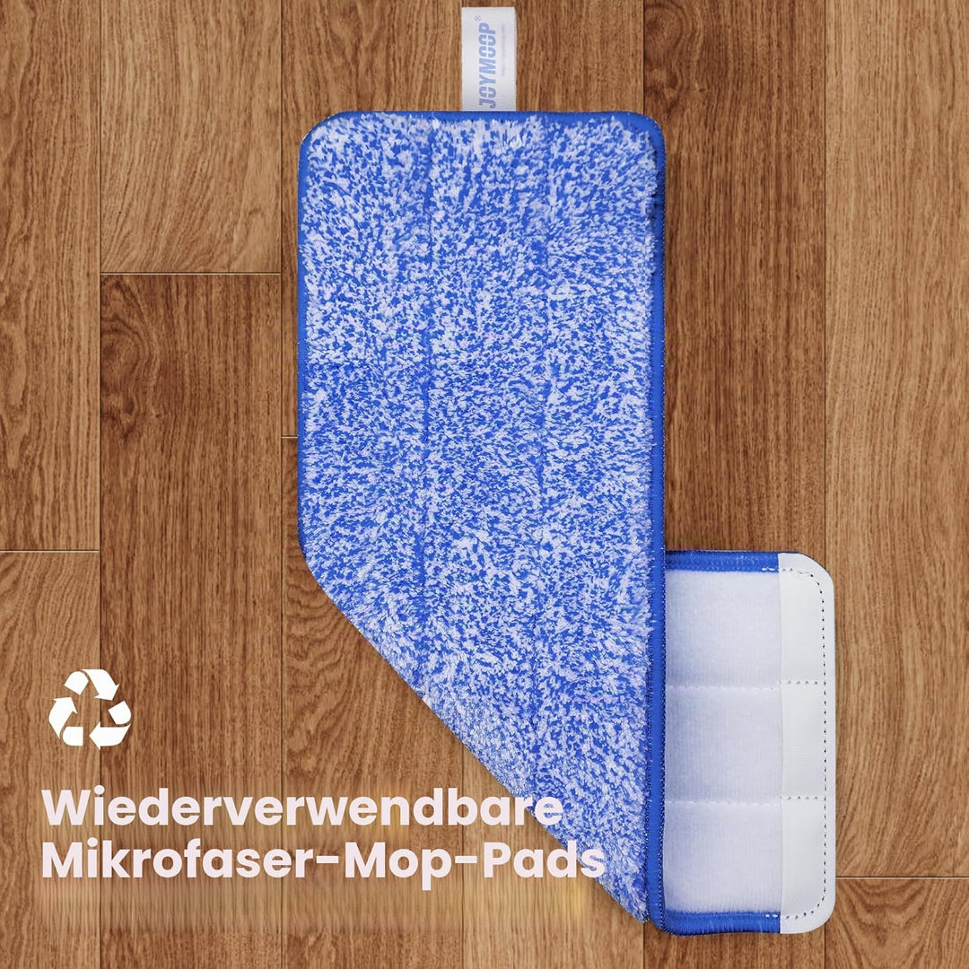 JOYMOOP Wischmopp und Eimer mit Auswringer-Set, freihändiger Flacher Bodenwischer und Eimer, mit 6 w
