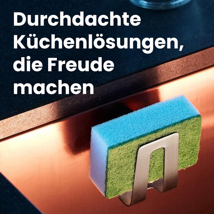 Happy Sinks Magnetischer Schwammhalter für Küchenspüle – für Stahl-, Metall- und Verbundspülen, mit