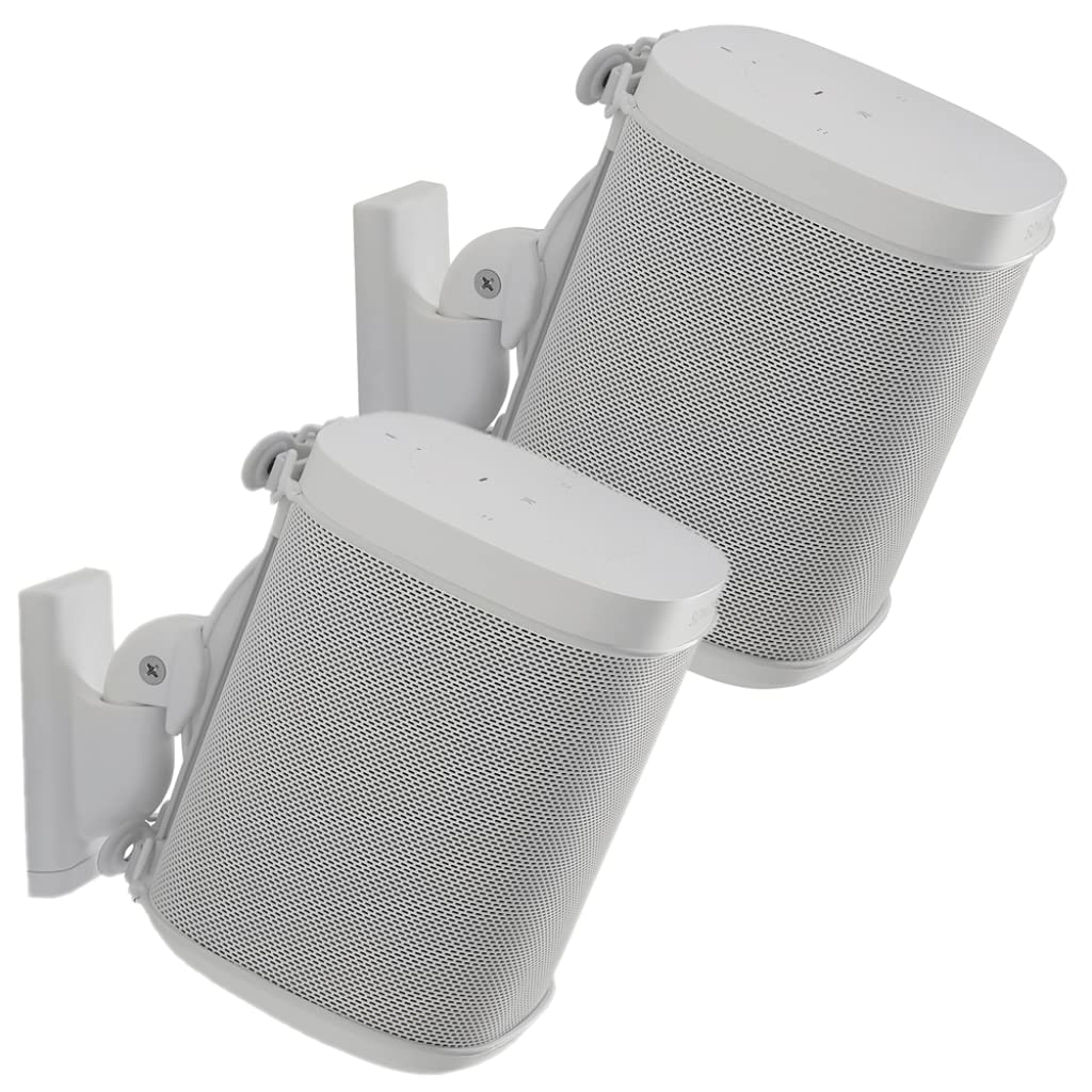 SANUS Wandhalterung (verstellbar, für Sonos Play: 1 und Play: 3 Lautsprecher – Weiss (2 Stück) Weiss