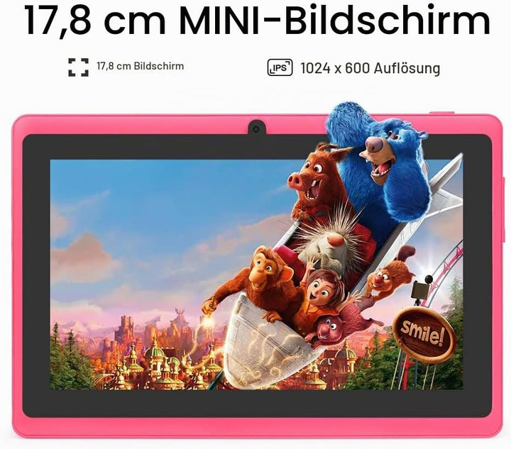 Haehne 7 Zoll Tablet PC, Android 5.0, A33 Quad Core, 1GB RAM 8GB ROM, Dual Kameras, WiFi, Bluetooth,