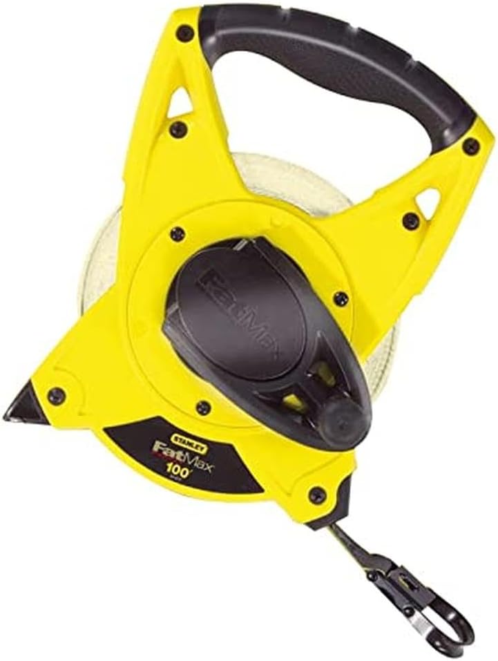 Stanley FatMax Rahmenbandmass Fiberglas (60 m Länge, 19 mm Breite, beweglicher Endhaken, Genauigkeit