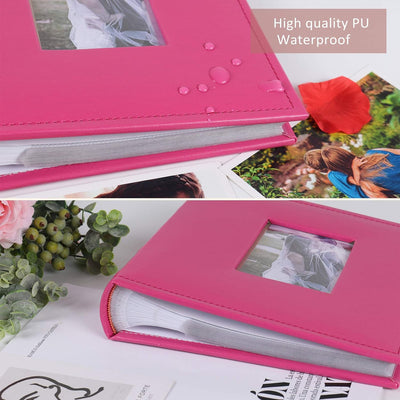 RECUTMS Fotoalbum für 200 Fotos à 15,2 x 10,2 cm, weisse Papierseiten, Leder-Fotoalben mit Platz für
