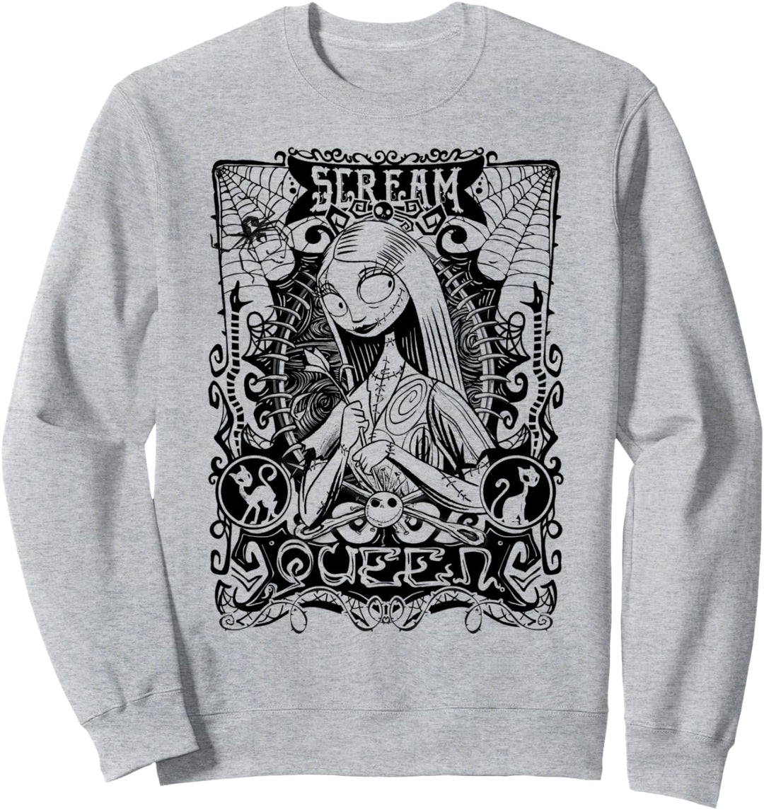 Nightmare Before Christmas Sally Scream Queen Playing Card Sweatshirt