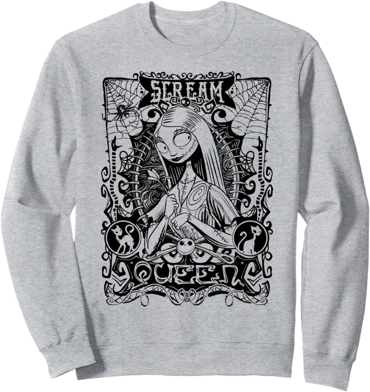 Nightmare Before Christmas Sally Scream Queen Playing Card Sweatshirt