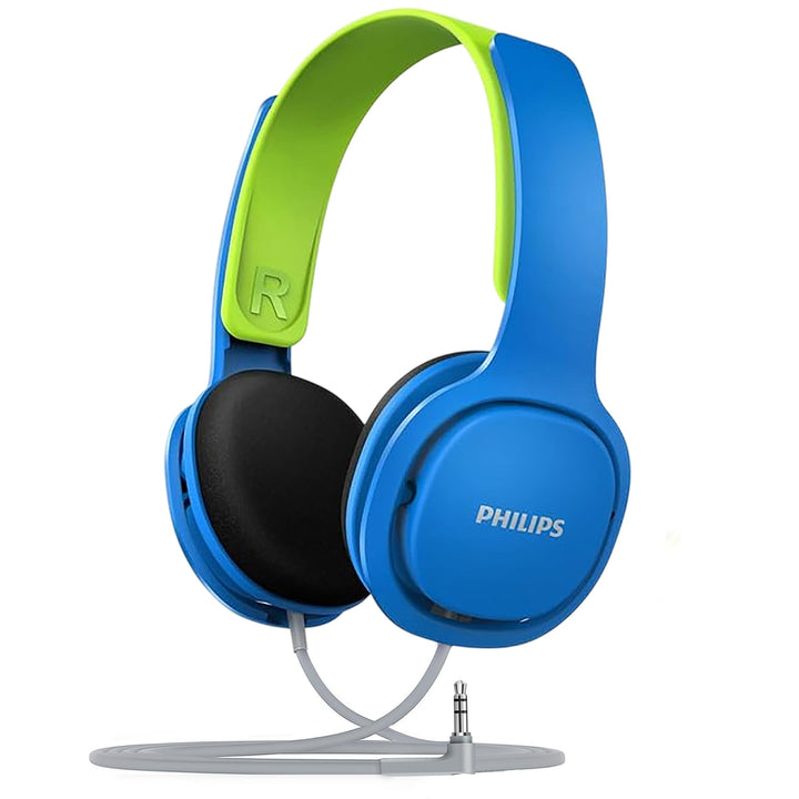 Philips SHK2000BL/00 Over Ear Kinder Kopfhörer, Farbige LED-Leuchten, 85dB Lautstärkebegrenzung, Ger