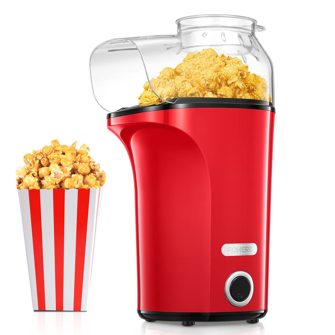 Popcornmaschine 1400W, 120g/4L Grosse Kapazität, Heissluft Popcorn Maker für Zuhause, Gesund& Ölfrei