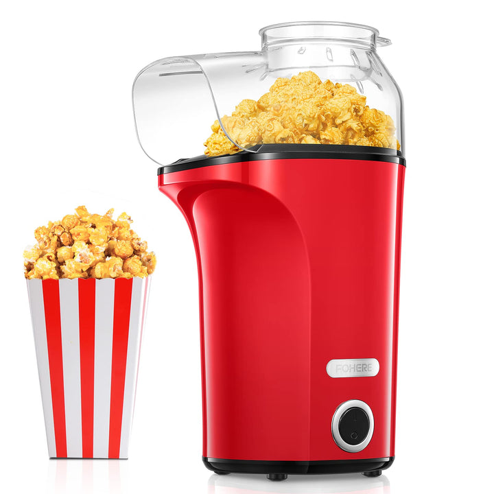 Popcornmaschine 1400W, 120g/4L Grosse Kapazität, Heissluft Popcorn Maker für Zuhause, Gesund& Ölfrei
