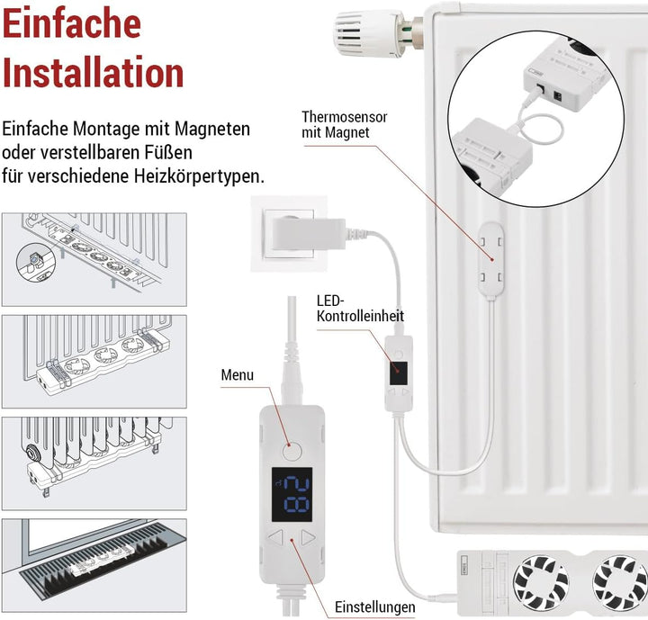 EMOS Heizung-Ventilator zum Sparen von Energie und Heizkosten, Starterset TRIO, 3 Stück Heizgebläse