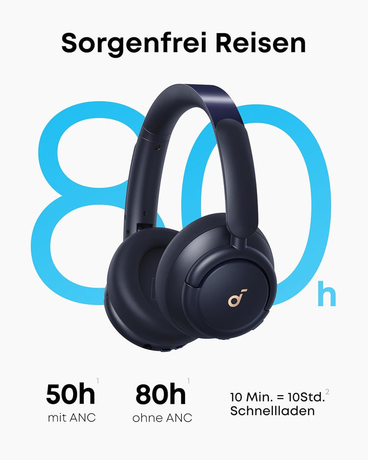 soundcore by Anker Q30 Bluetooth Kopfhörer, Hybrid Active Geräuschisolierung, Individuelle Modi, Hi-