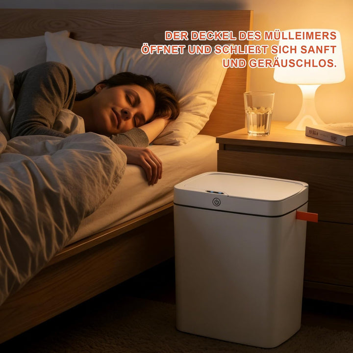 18L Automatischer Badezimmer Mülleimer mit Deckel aus Kunststoff | Wasserdichter Bewegungssensor Bag