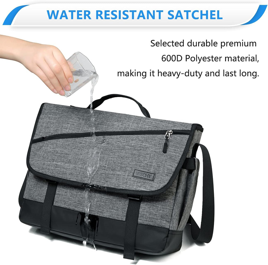 VASCHY Umhängetaschen Herren, Wasserabweisend 15.6 Zoll Laptop Schultertasche Laptoptaschen mit Gepo