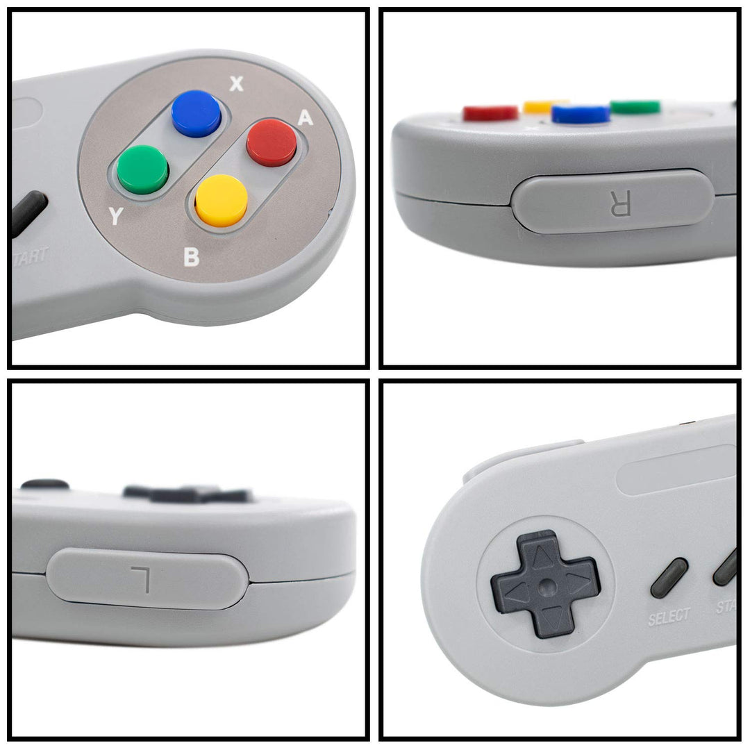 TRIXES 2x kabelgebundene USB-Controller – kompatibel mit SNES-Emulatoren – Retro Gaming Joypads Game