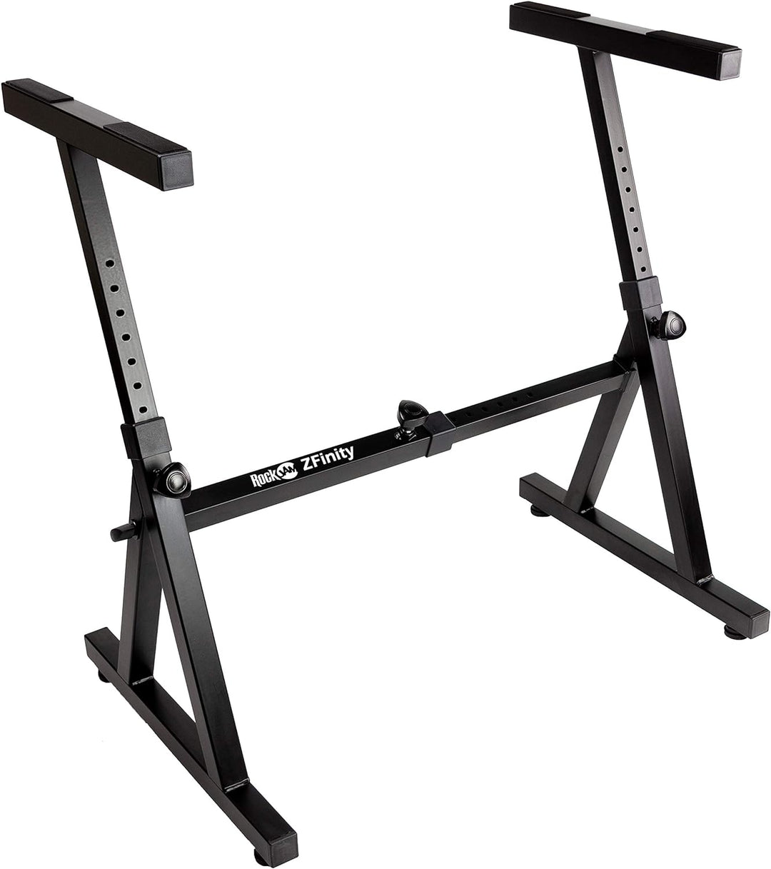RockJam Heavy Duty Z-Style Keyboard Stand for Digital Pianos and Electronic Keyboards - Black & Sust
