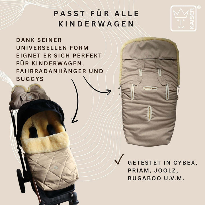 Kaiser Coosy Lammfell Kinderwagen Fusssack, 85 x 45 cm, Universal Passform (ginger), ginger
