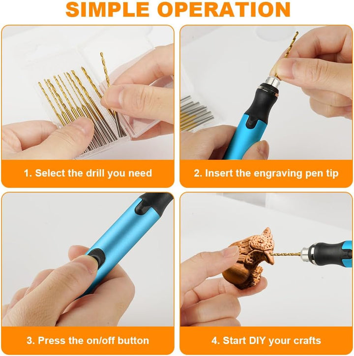 Ainiv 3-Gang-Elektro-Mini-Bohrstift, Wiederaufladbare DIY Handbohrer Elektrisch, Mini Bohrmaschine m