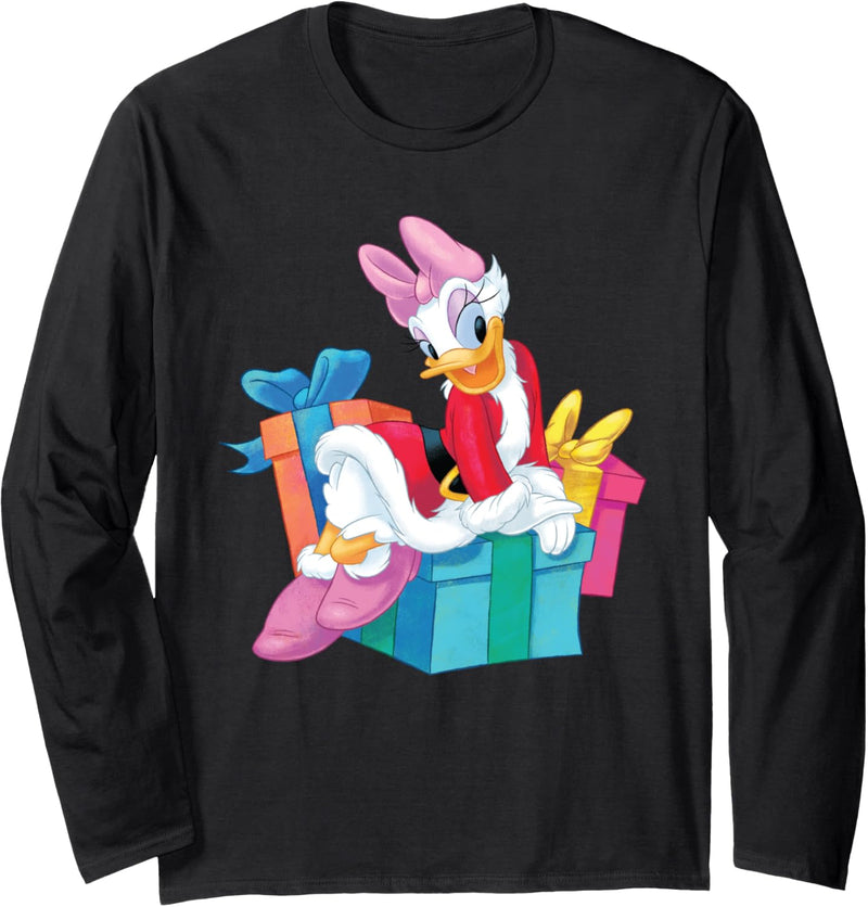 Disney Daisy Duck in Santa Outfit Holiday Langarmshirt