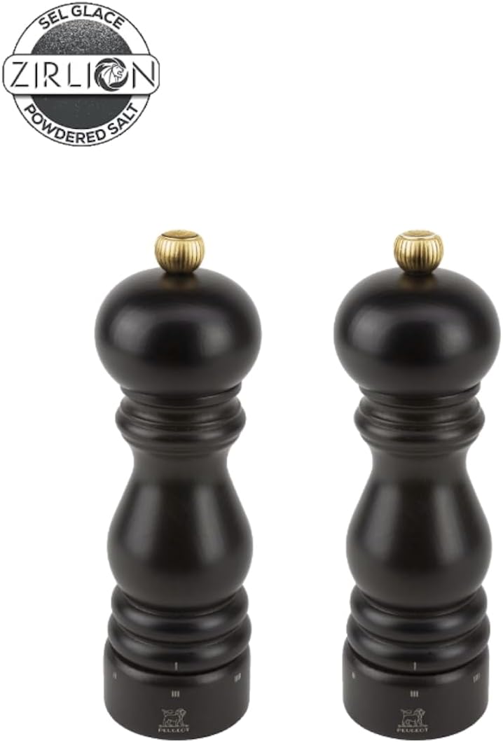 PEUGEOT - Paris u'Select 18 cm Pepper and Salt Mill Set - 6 Predefined Grind Settings - Powdered Sal