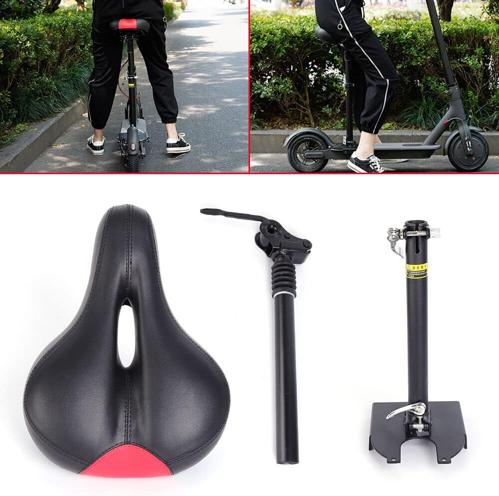 KOLHGNSE Scooter Sattel, Faltbarer Stossdämpfender Sitz E-Scooter Zubehör Verstellbarer Elektrischer