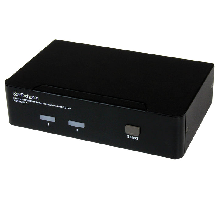 StarTech.com 2 Port USB HDMI KVM Switch / Umschalter mit Audio und USB 2.0 Hub HDMI mit 1 Display Si