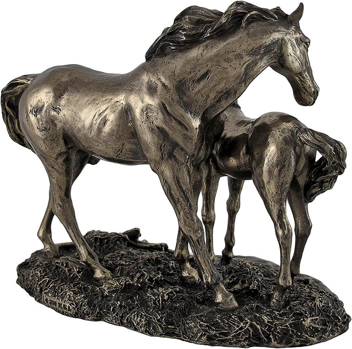 Things2Die4 Statue Wildpferde Stute und Fohlen bronziert
