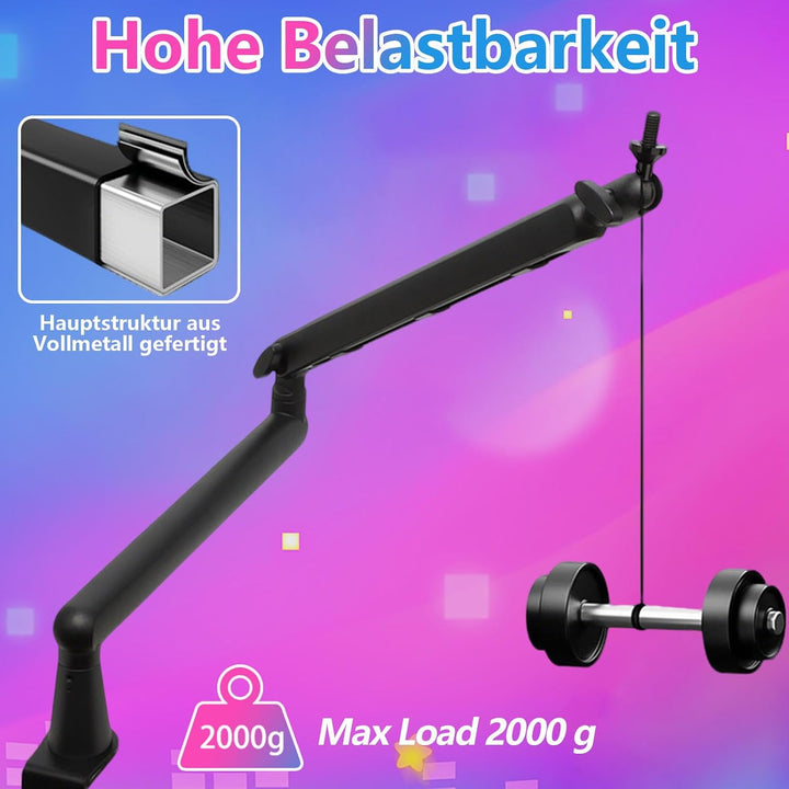 Mikrofon Arm, Low Profile Mic Arm mit Kabelkanälen, 360° drehbarem Rode Mikrofonarm, Verstellbarer M