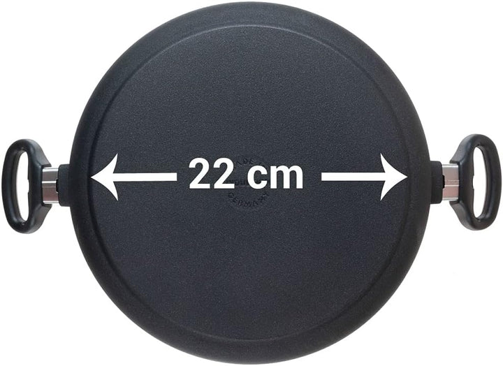 Harecker Bräterpfanne 28cm Ø aus Aluguss mit Seitengriffen | PFOA-freie Antihaftbeschichtung | für I