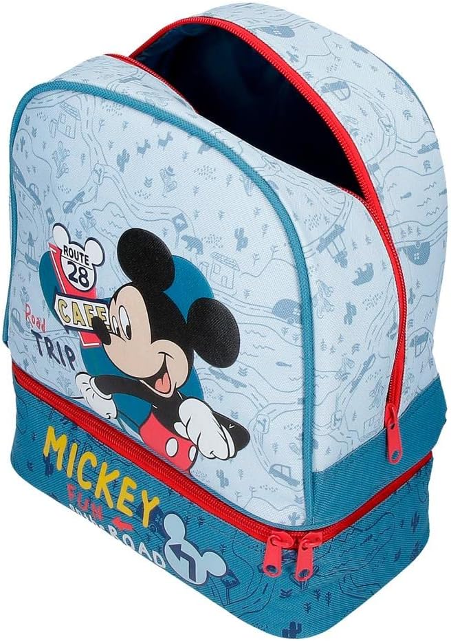 Disney Mickey Road Trip Lunchpaket Blau 23x28x13 cm Polyester 8,37L Snack-Rucksack, Snack-Rucksack