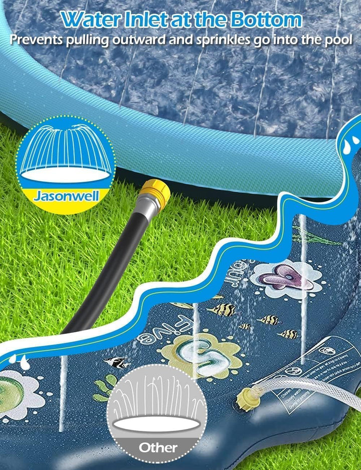 Tosekry Kinder Sprinkler mit Antirutschfunktion, 200CM Wasserspielzeug Hund Pool, Wasserspielzeug Ki