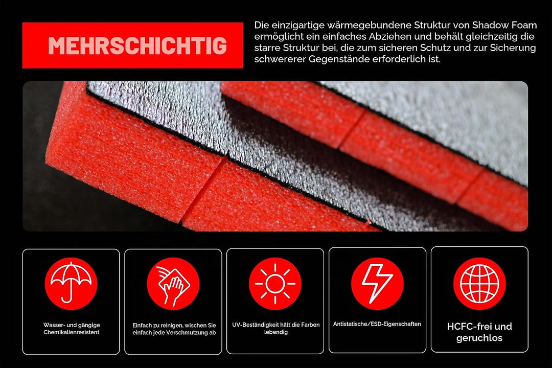 Shadow Foam Multi-Packs - Pack of 3: 600mm x 420mm x 50mm | Cut and Peel Foam für Werkzeugkästen, We