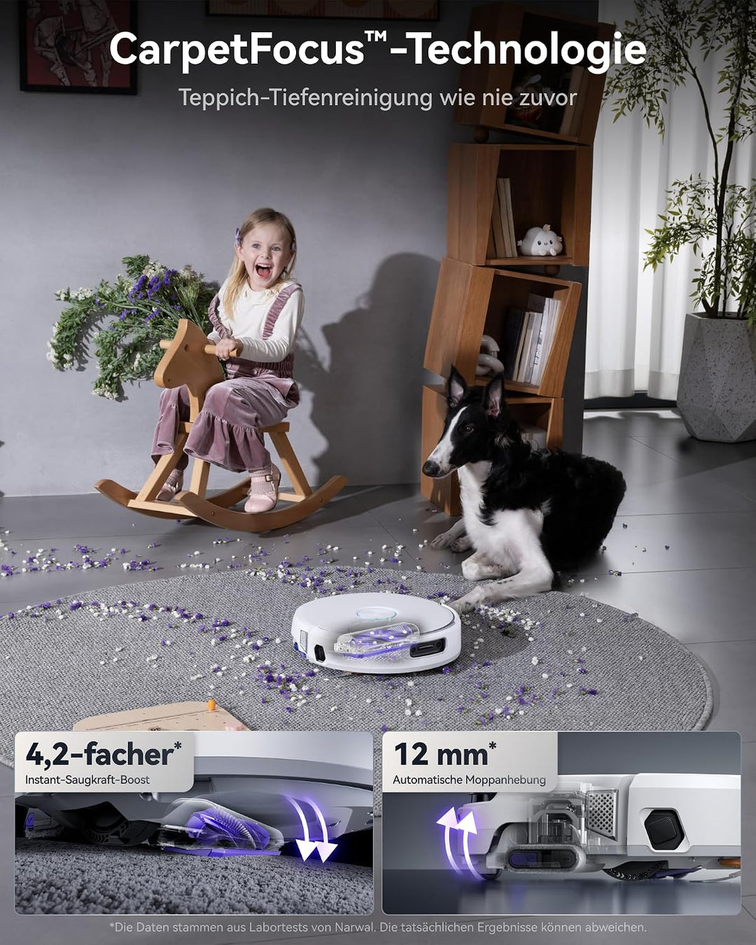 NARWAL Flow 2 Roboter-Saug-Wischroboter，Saugleistung von 31.000 Pa | Kombiniertes Kehren und Wischen
