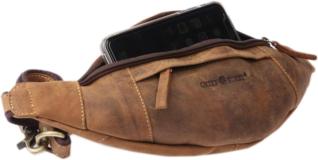 Green Burry Vintage Bauchtasche 2 1743A, Bauchtasche, Braun, one size Brown, Brown