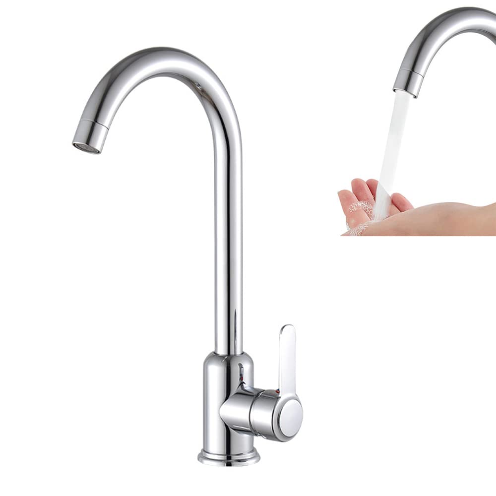 Wasserhahn Küche, Küchenspüle Einhebelmischer, Edelstahl Waschtischarmatur, Einhebel Mischbatterie,