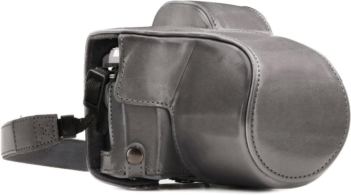 MegaGear Olympus OM-D E-M10 Mark III (14-42mm) Ever Ready Leder Kamera-Case mit Trageriemen und Batt