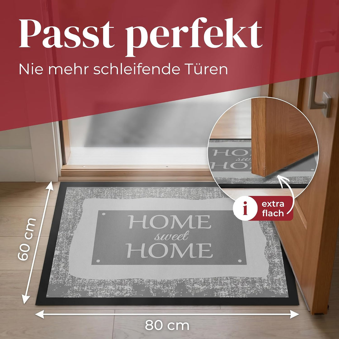 Valia Home Hochwertige Fussmatte 60x80 cm (Large) – Schmutzfangmatte für Innen & Aussen, rutschfest