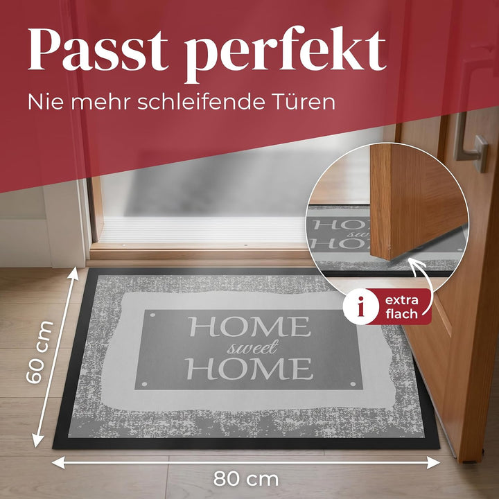 Valia Home Hochwertige Fussmatte 60x80 cm (Large) – Schmutzfangmatte für Innen & Aussen, rutschfest