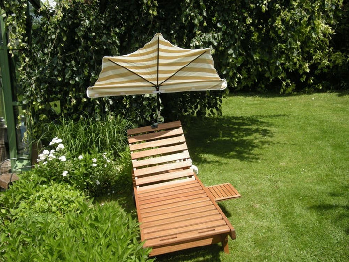 Holly Traveller SONNENLIEGEN-FÄCHERSCHIRM TERRA-BEIGE - STABIELO ® JUBILÄUMS-FÄCHER-SONNENSCHIRM