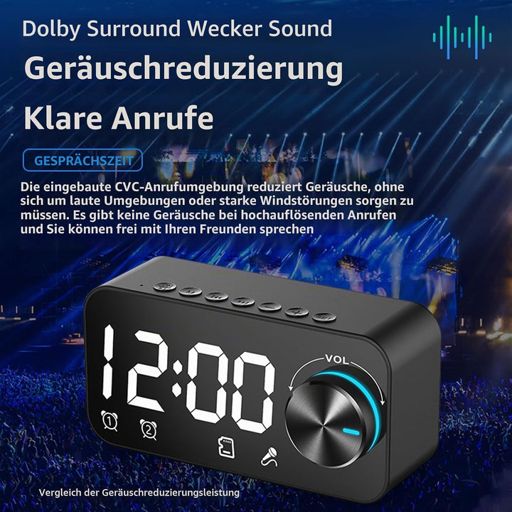 Wecker-Radio mit Bluetooth-Lautsprecher, Dual-Alarm-Digitaluhren Am Bett mit UKW-Radio, Integriertem