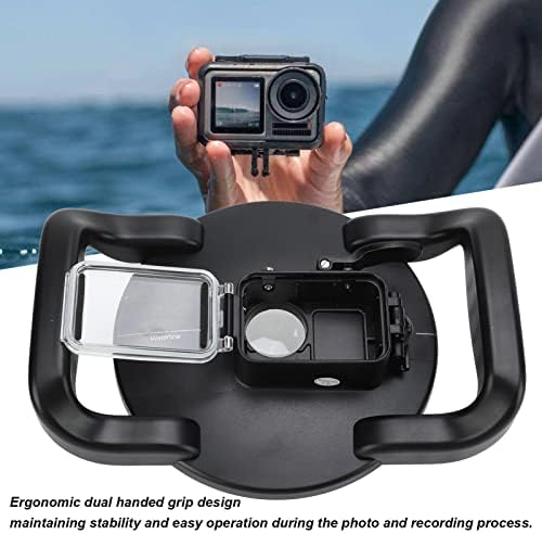 Annadue Dual Handle Stabilizer Grip Dome Port Objektiv Tauchtasche für DJI OSMO Action Kamera, mit A