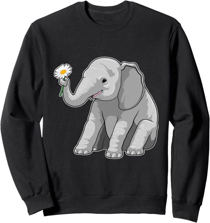 Elefant Gänseblümchen Blumen Sweatshirt