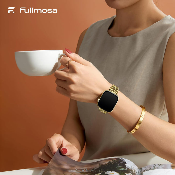 Fullmosa Kompatibel mit Apple Watch Armband 40mm 41mm 38mm Damen Herren, Neues Metall Schlanks Ersat