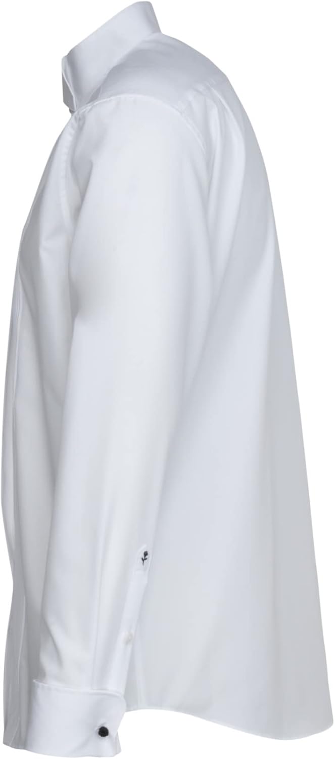 Seidensticker Herren Smokinghemd Shaped Langarm Kläppchenkragen Bügelfrei 100% Baumwolle 40 Weiss, 4