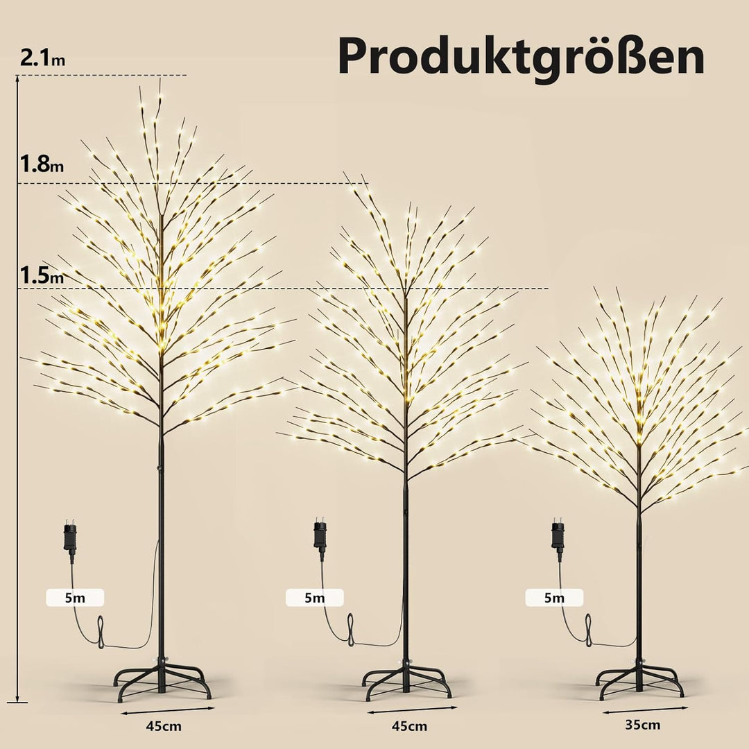SUNYRISY 210cm LED Baum Lichter für Weihnachtsdeko Innen/Aussen, Metall LED Weihnachtsbaum für Wohnz