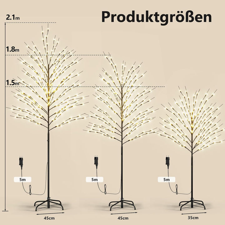SUNYRISY 210cm LED Baum Lichter für Weihnachtsdeko Innen/Aussen, Metall LED Weihnachtsbaum für Wohnz