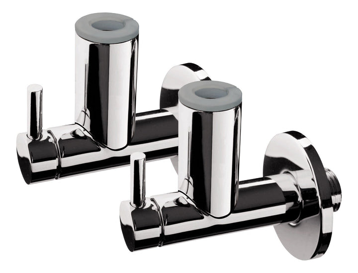 Design Eckventil mit Schubrosette | EXKLUSIV | 1/2 Zoll | Messing verchromt | 2er-Set, Exklusiv