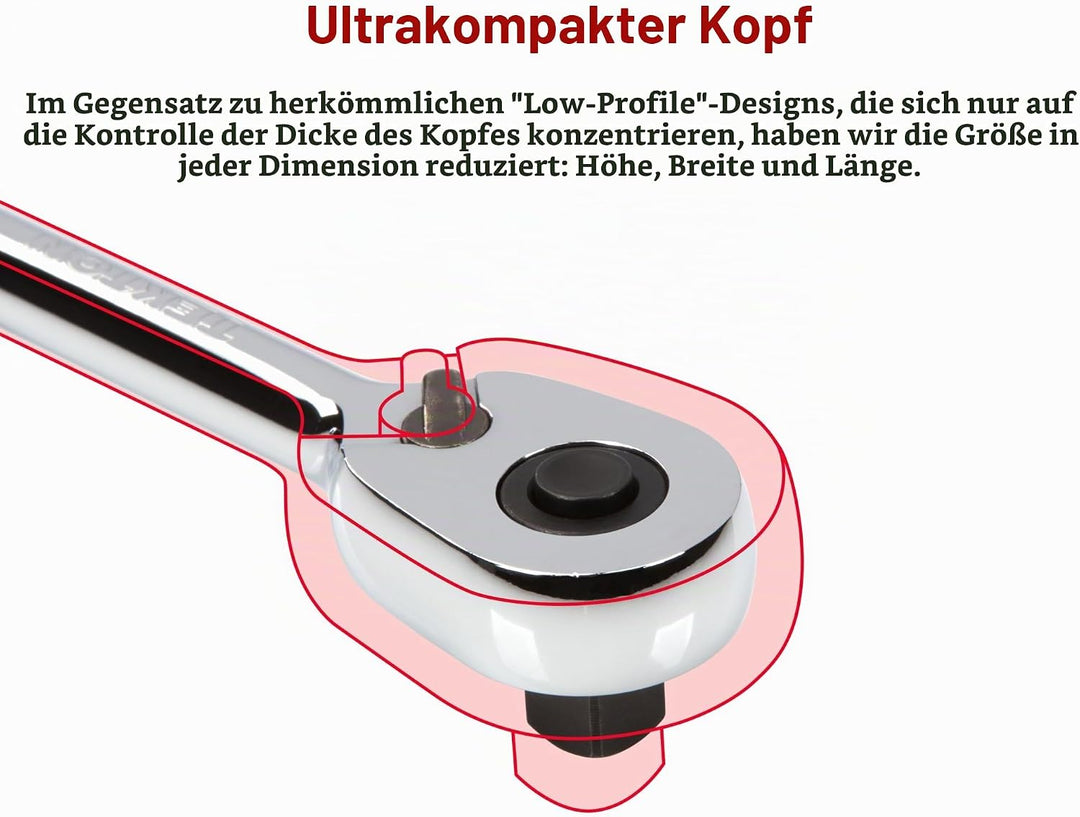 TEKTON SRH11108 3/8 Zoll Antrieb x 8 Zoll Schnellspannratsche 3/8 Inch Drive x 8 Inch Schnellverschl