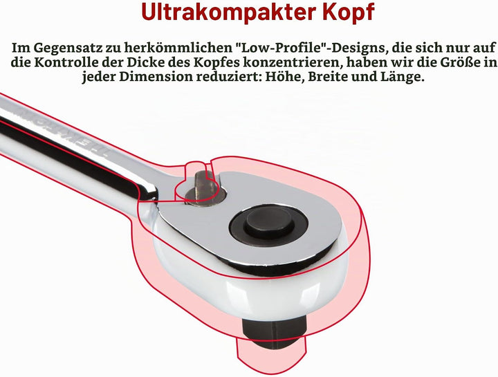 TEKTON SRH11108 3/8 Zoll Antrieb x 8 Zoll Schnellspannratsche 3/8 Inch Drive x 8 Inch Schnellverschl
