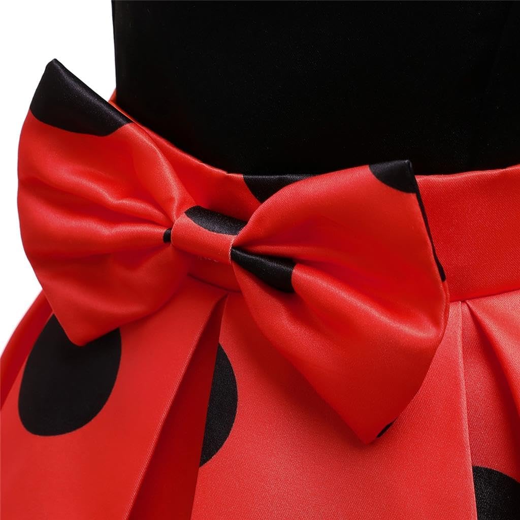 Lito Angels Marienkäfer Ladybug Kleid Kostüm Verkleidung Kleinkind Mädchen Grösse 2-11 Jahre Rot (mi